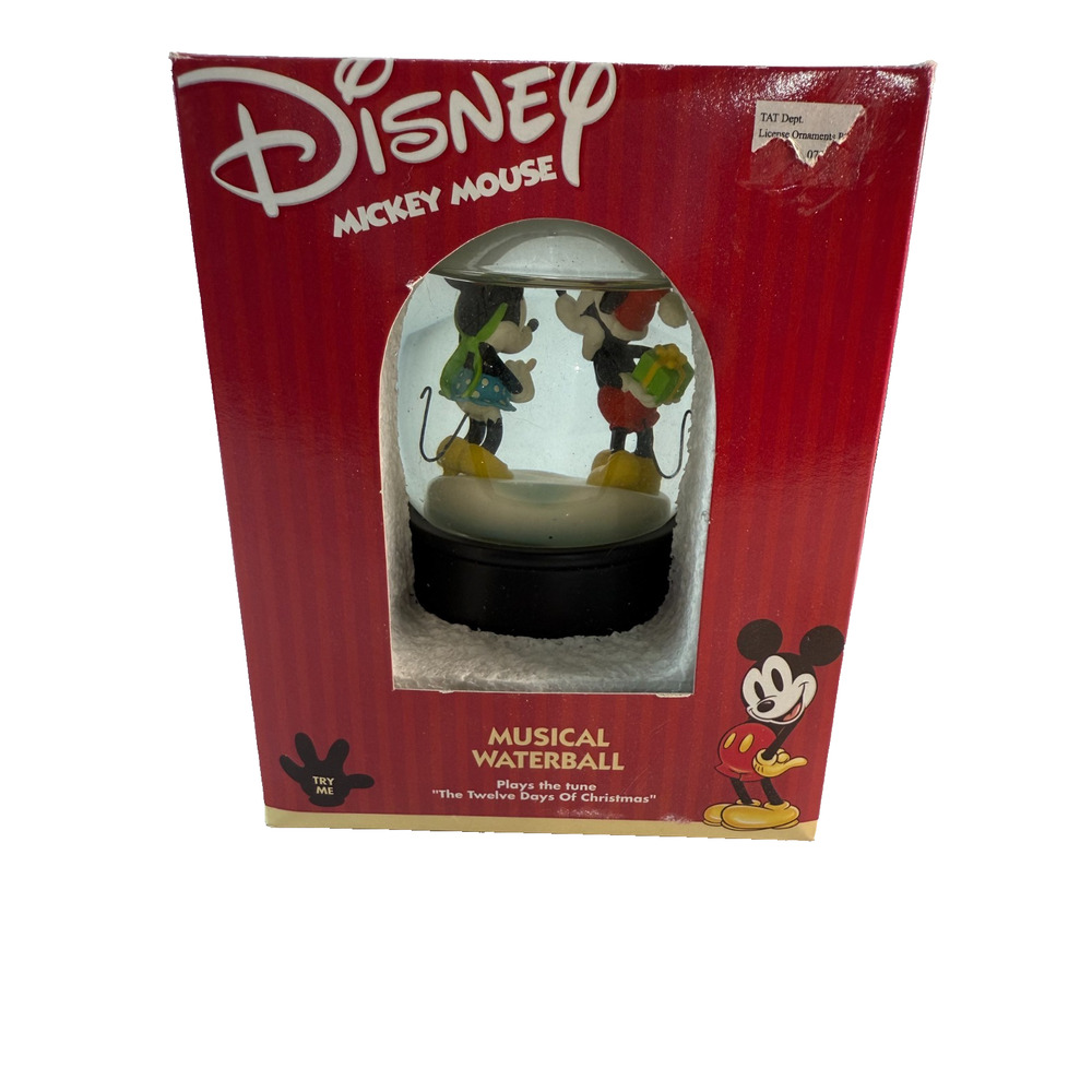 Disney Mickey Mouse & Minnie Musical Snow Globe The Twelve Days of Christmas